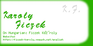 karoly ficzek business card